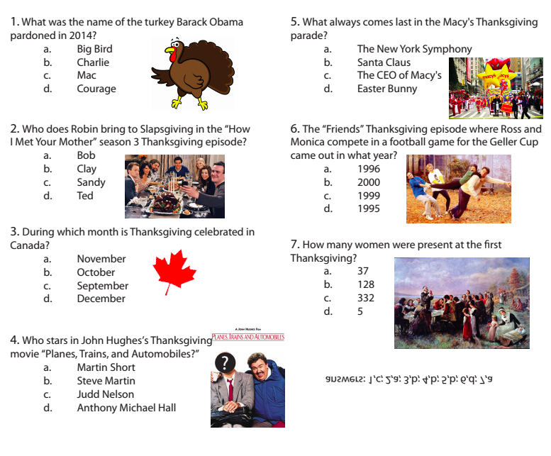 Thanksgiving Quiz