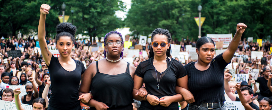 Junior Natalie Braye and other high school students lead a Black Lives Matter protest in the summer.