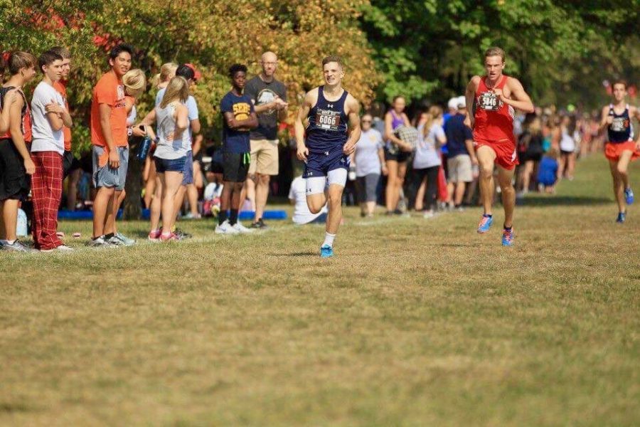 Jack McNabola finishes off a 3 mile race in 14 minutes 47 seconds (personal best) at the Richard Spring Invitational on September 16.