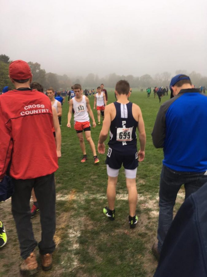 Senior Jack McNabola lines up at the Illinois cross country state meet.