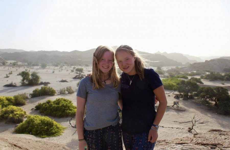 Junior Abby Smith in Namib Nakluft National Park in Namibia with her friend Dylan Kling.
Photo courtesy of Abby Smith.