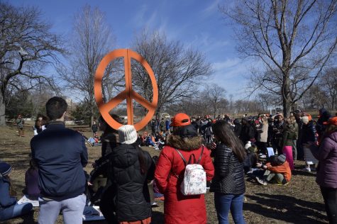 While students spent time at the pictured rally, others watched a CNN town hall on gun policy in America.