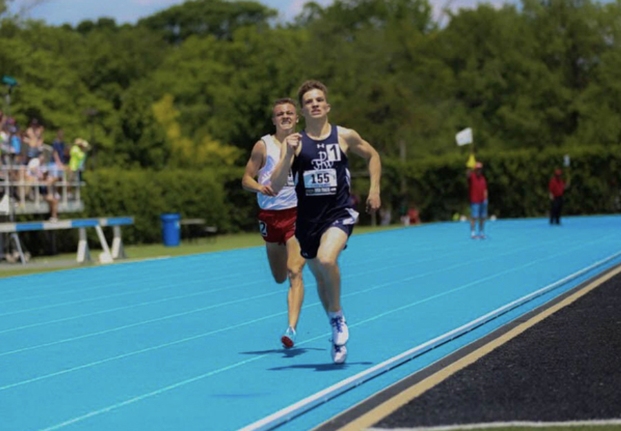 Senior Jack McNabola competes in the Illinois State Track and Field finals.