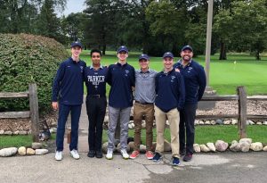 The 2018 Parker High School Golf team with their coach, Tim O’Connor, at Regionals.
