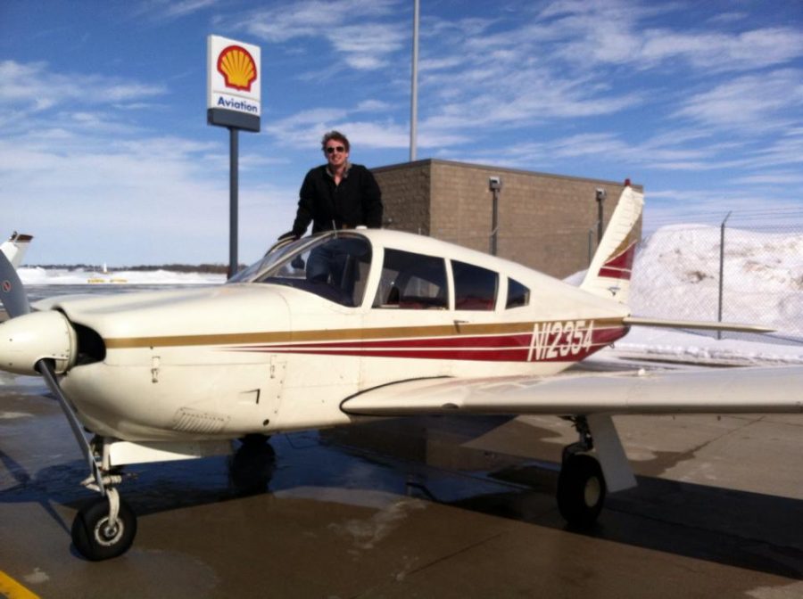 Synakowski, a Parker music teacher and trained pilot, flying a Piper Arrow in Iowa. Photo courtesy of Alex Synakowski.