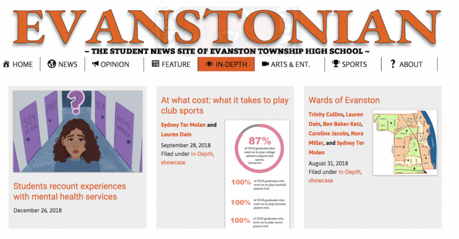 The Evanstonian in-depth section addresses issues within the school. Photo courtesy of the Evanstonian staff.