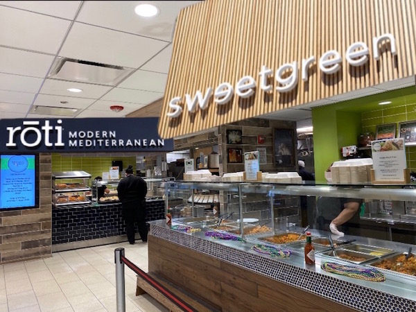 Parker’s new and improved cafeteria, complete with two of the most popular restaurants in the upper school, Roti and Sweetgreen.
