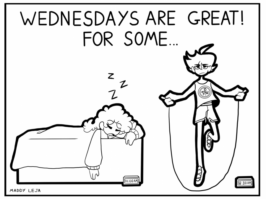 Wednesdays are great! For some... Cartoon by cartoonist Maddy Leja.