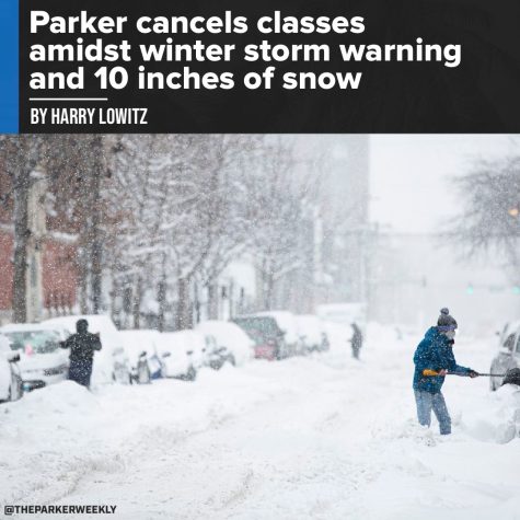 Parker cancels classes amidst winter storm warning and 10 inches of snow