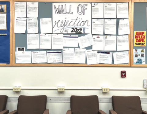 On the 4th Floor, Students can view the infamous "Wall Of Rejection."