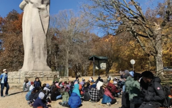 Students engage with the outdoors.