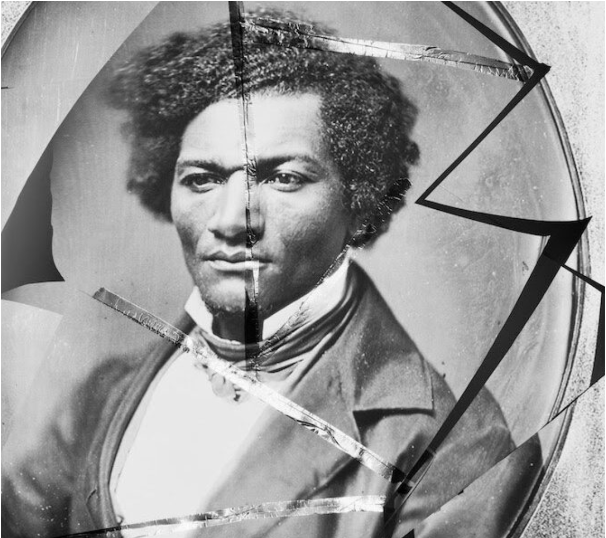 Students+observed+an+abstract+3d+photo+of+Fredrick+Douglass+by+Aaron+Turner.