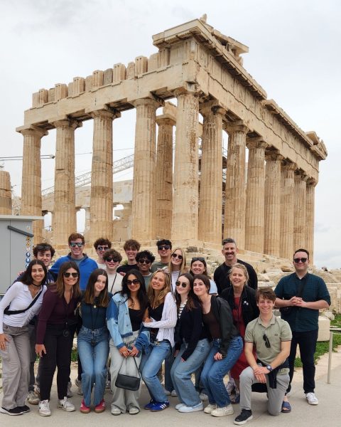 Parkers Model UN delegation learns about Greek mythology and culture at the Acropolis.