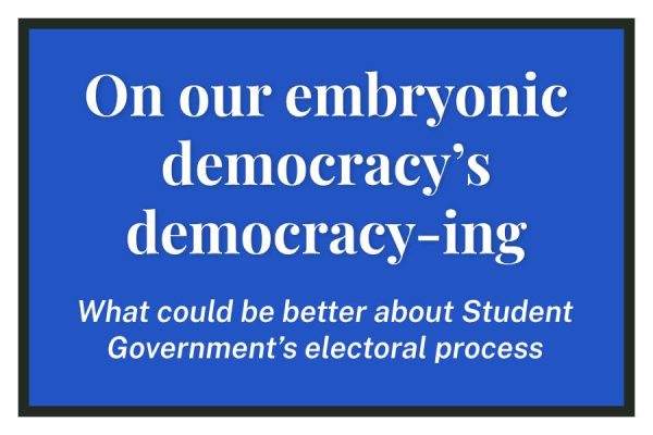 On our embryonic democracy’s democracy-ing