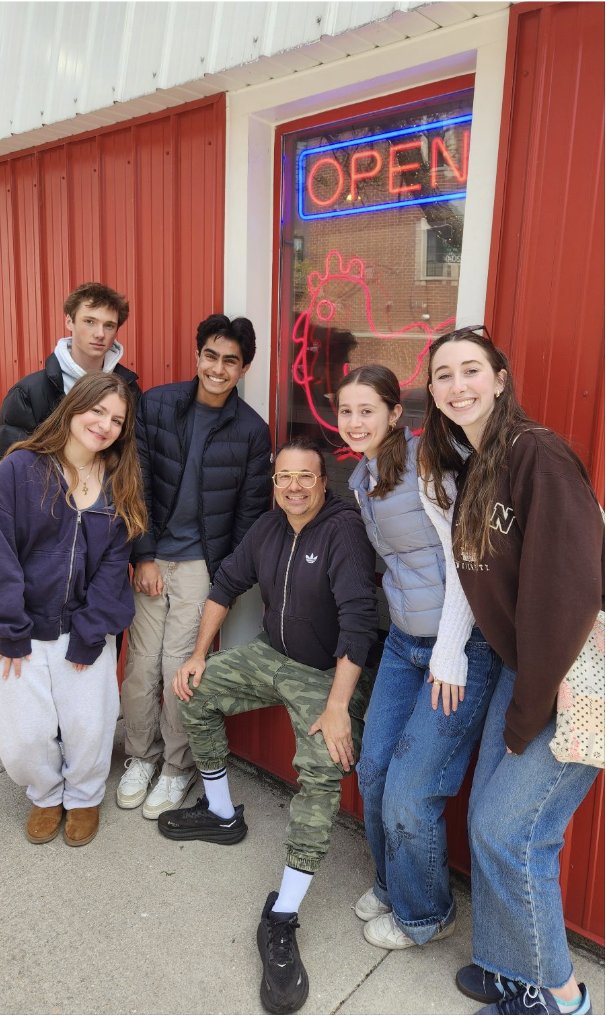 Parker students with Red Light Chicken co-owner Tony D'Alessandro. 