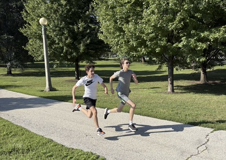 Luke Pavlidis and William McCloskey train during preseason practice