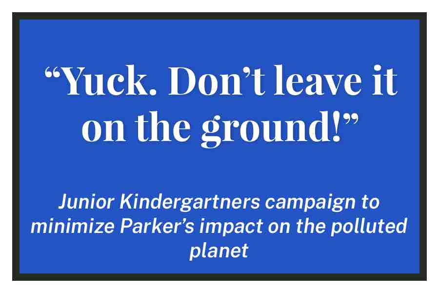 "Yuck, Don't Leave it on the Ground!": Junior Kindergardeners campaign to minimize Parker's impact on the polluted planet