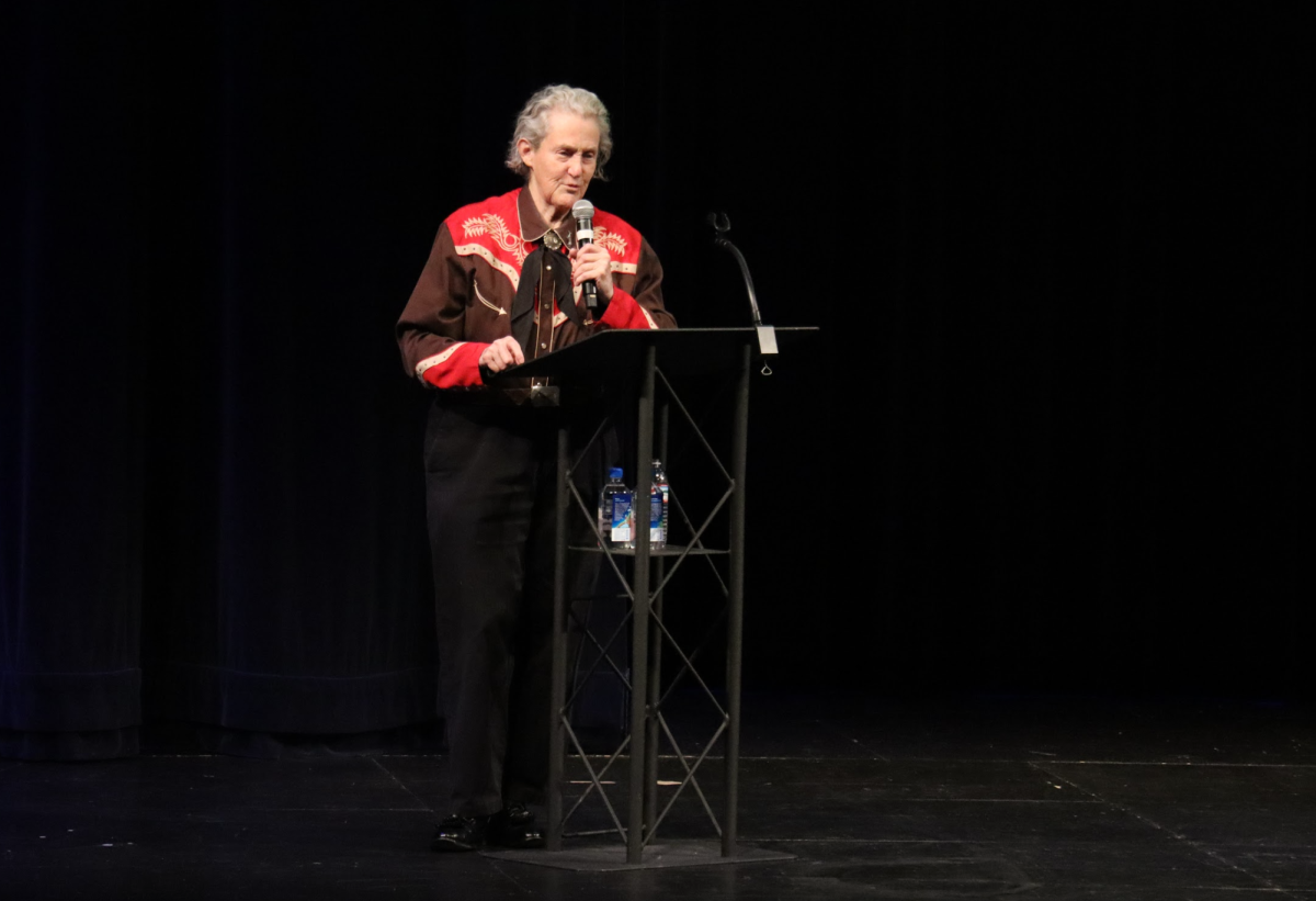 Temple Grandin speaks about learning differences at an all-school Morning Ex