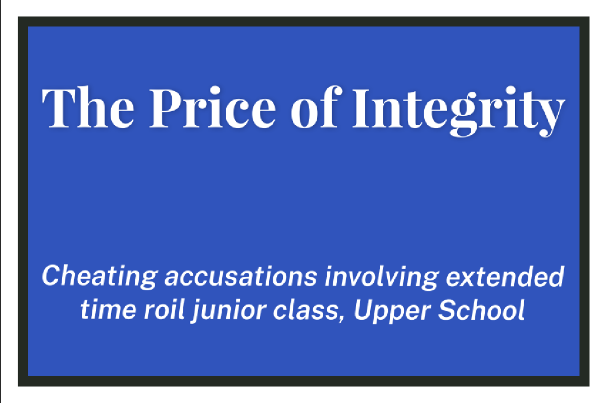 The Price of Integrity - Cheating accusations involving extended time roil junior class, Upper School